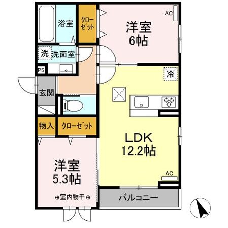 宮城野原駅 徒歩8分 1階の物件間取画像